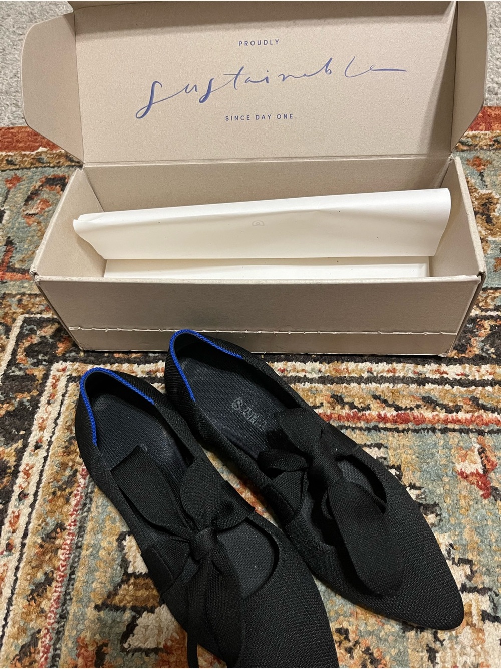 Rothy’s The Point Mary Jane Bow Tie Flats